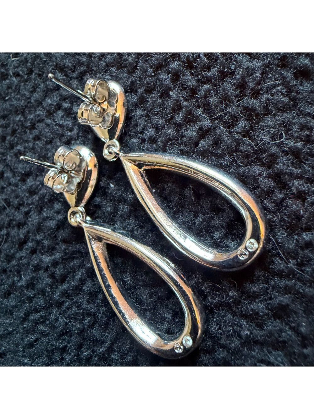 Napier Elegant Silver Teardrop Earrings - Picture 3 of 5